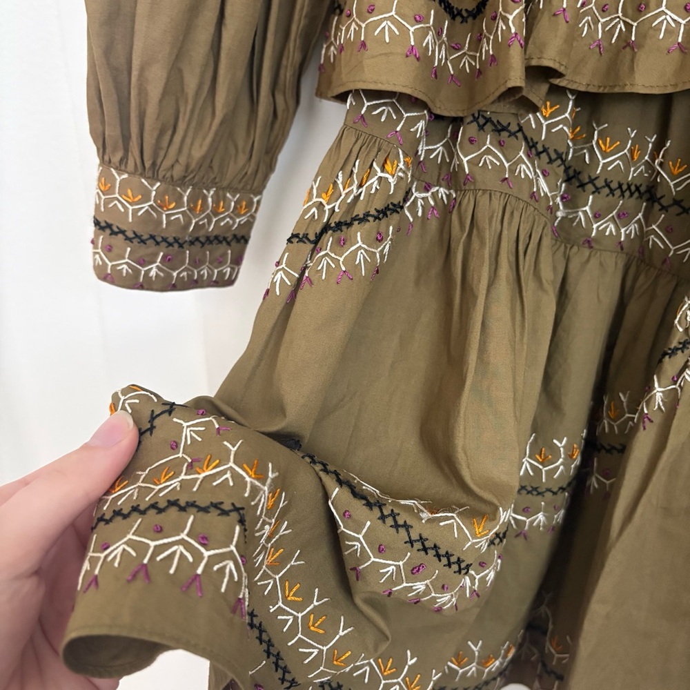 Ulla Johnson Anais Embroidered Ruffle Mini Dress - Picture 6 of 13